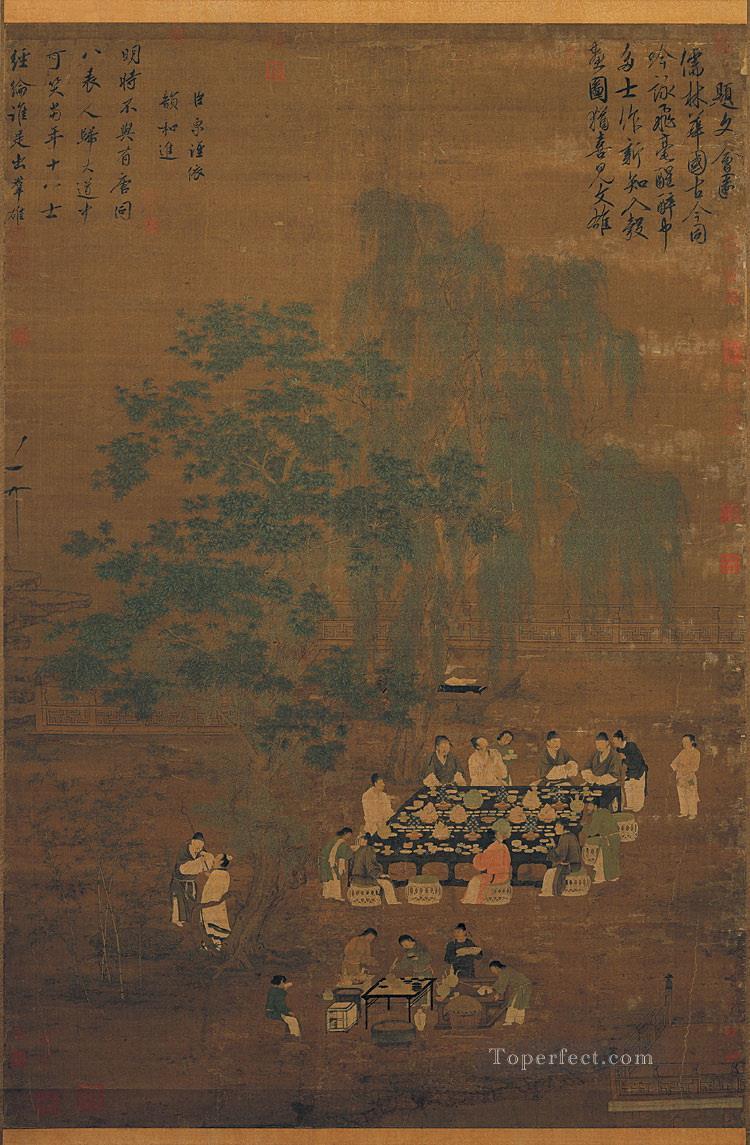 エレガントなパーティー 1100 古い中国のインク油絵